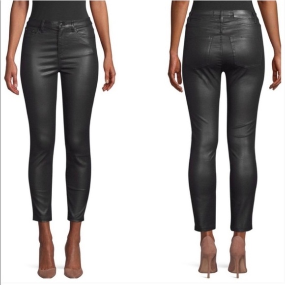 The Kooples Franky Faux Leather Skinny Jeans Black Women’s Size 26 Coated Finish - Picture 1 of 15